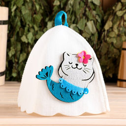 Шапка для бани с аппликацией Адель