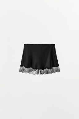 SATIN SHORTS WITH LACE TRIM - Zara фото 6