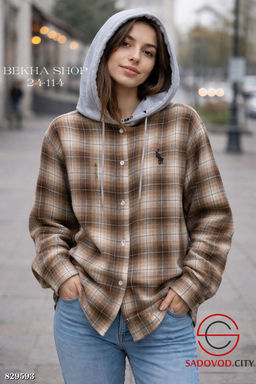 Рубашка женская в клетку