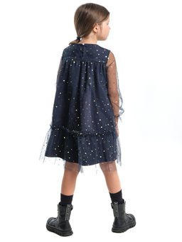 Платье для девочки праздничное нарядная форма детская одежда UD 7847 т.синий - Mini maxi фото 2