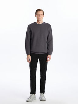 Bisiklet Yaka Uzun Kollu Erkek Sweatshirt