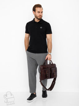 Портфель мужской кожаный 0993Z coffee Zinimsk в Новосибирске