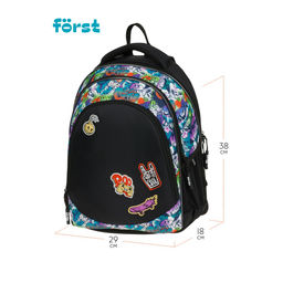 Рюкзак F?rst F-Junior "Cool" (FT-RM-080803) 38*29*18см, 3 отделения, 2 кармана, эргономичная спинка