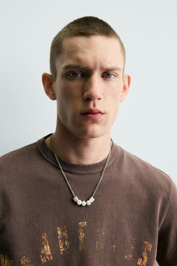 CAMISETA PUNTO ESTAMPADO LAVADO / Marr?n - Zara фото 6