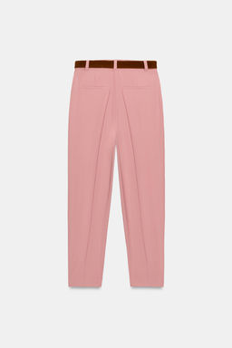 PANTAL?N PINZAS CINTUR?N / Rosa - Zara фото 7