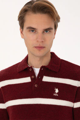 Erkek Regular Fit Polo Yaka Bordo Kazak - U.s. polo assn фото 9