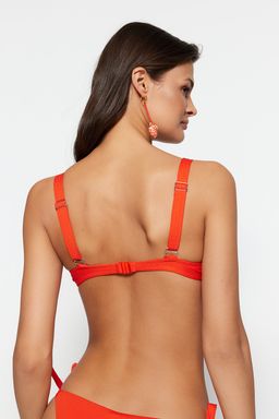K?rm?z? Balenli Dokulu Bikini Ustu TBESS23BU00066