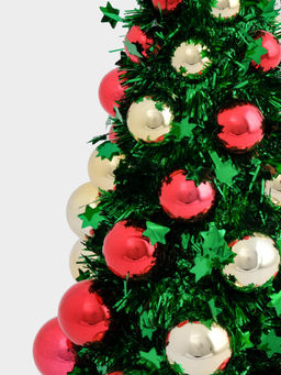 Ель искусственная, 30 см, с шарами, в горшке, мишура/пластик, зеленая, New year - Anna lafarg фото 3