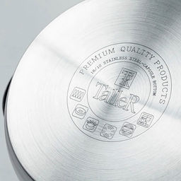 Кастрюля из нержавеющей стали Tendency 5л, д24см, h11,8см, s0,6мм, дно s2,8мм, плоская стеклянная жаропрочная крышка, пароотвод, стальной обод, капсулированное дно, прутковые ручки из нержавеющей стали на точечной сварке, полировка снаружи - зеркал - Домашняя мода фото 5