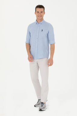 Мужская синяя рубашка с длинным рукавом - U.s. polo assn фото 4