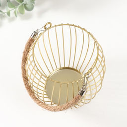 Подсвечник металл на 1 свечу «Корзина», d=10 см, бронза, 15×15×17 см