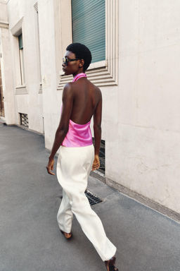 TOP HALTER SATINADO / Rosa / Lila - Zara фото 4