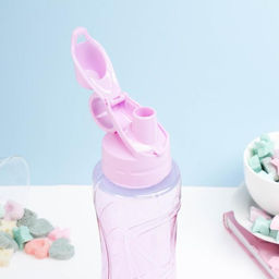 Бутылка для воды «Баунаталь», 600 мл, 23×8 см, спортивная, прозрачная, розовая