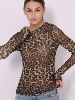 Лонгслив Апрель полиэстер с вискозой леопардовый