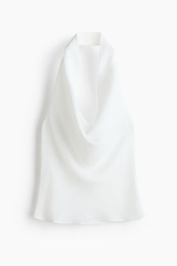 Top halter con escote drapeado