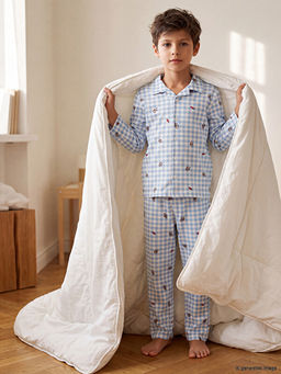 G?mlek Yaka Erkek ?ocuk Pijama Tak?m?