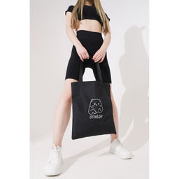 Сумка-шопер Котик, без молнии, без подкладки, цвет чёрный - Nazamok фото 7