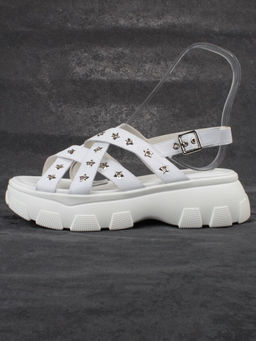 08-PEAG47-1 WHITE Босоножки женские (натуральная кожа)