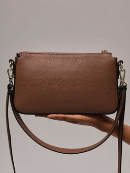 Сумка багет на плечо Deboro 31103 светлый орех