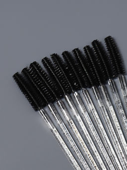 Цена за 4 шт. Щёточки для бровей и ресниц, силиконовые, набор - 10 шт., 10.5 см, чёрная, прозрачная