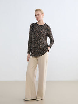 Bisiklet Yaka Desenli Bluz