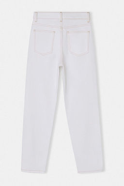 Beyaz Yuksek Bel Orta Esnek Mom Bilek Boy Jeans TWOSS26JE00213 - Trendyolmilla фото 2