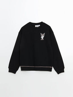 Bisiklet Yaka Kuromi Bask?l? K?z ?ocuk Sweatshirt