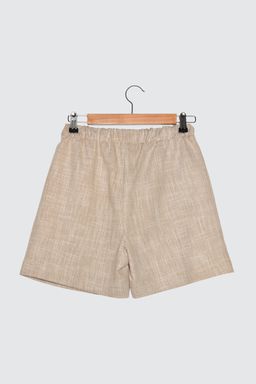 TRENDYOLMILLA Tas Belden Ayarlamal? Keten Gorunumlu Dokuma Sort TWOSS21SR0191  фото 7