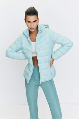 Водоотталкивающая приталенная куртка-пуховик с капюшоном DeFactoFit  фото 3