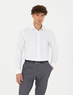 Beyaz Slim Fit Uzun Kollu G_mlek