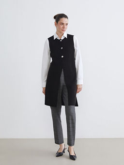 D??me Detayl? Kad?n Triko Yelek