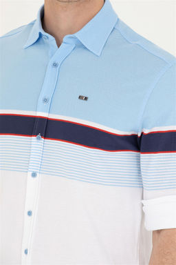 Мужская синяя рубашка с длинным рукавом - U.s. polo assn фото 14