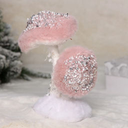 Фигурка новогодняя "Весёлые грибочки" 16*10*20 см, Розовый