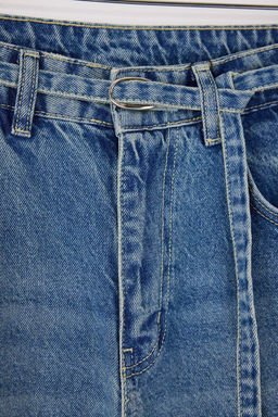 Mavi Kemerli Yuksek Bel Genis Paca Wide Leg %100 Pamuk Jeans TWOSS26JE00085 - Trendyolmilla фото 2