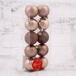 Ёлочные игрушки Диско ассорти, шары новогодние, набор d=5 см, 10 шт., коричневый - Зимнее волшебство фото 2