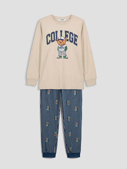 Ay? Teddy Bask?l? Erkek ?ocuk Pijama Tak?m?