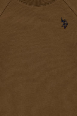 Базовый свитшот с круглым вырезом цвета хаки для мальчиков - U.s. polo assn фото 3