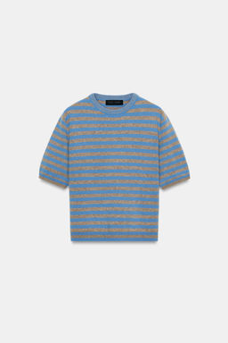 100% WOOL STRIPED SHORT SLEEVE JUMPER - Zara фото 5