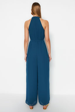 Petrol Kusakl? Maxi Sifon Astarl? Dokuma Tulum TWOSS23TU00093