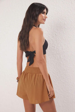 Trendyolmilla Siyah Flaml? Pamuk Volanl? Plaj Sort TBESS25SR00011  фото 4