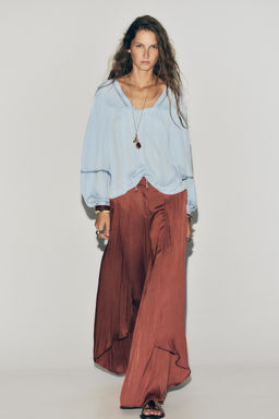 LADDER STITCH FLOWING BLOUSE - Zara фото 4