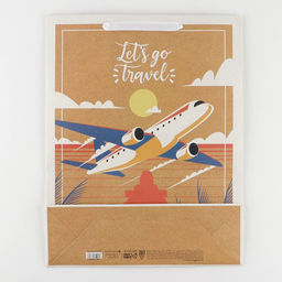 Пакет крафтовый вертикальный Let's go travel, L 31 х 40 х 11.5 см - Дарите счастье фото 4