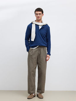 D??meli Bisiklet Yaka Yaka Uzun Kollu Erkek Ti??rt