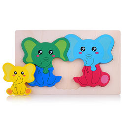 Пазл-вкладыш "Семья слоников"