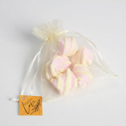 Цена за 10 шт. Мешочек подарочный органза, молочный С любовью, с шильдиком, 10 х 12 см +/- 1.5 см