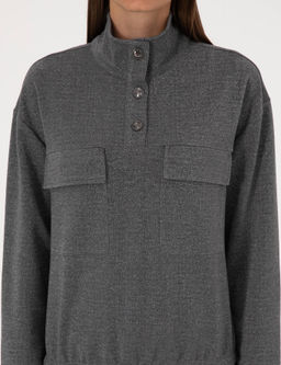 Gri Oversize Sweatshirt - Pierre cardin фото 6