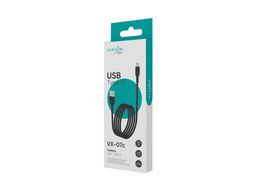 Кабель Type-C - USB, 1 м, "Vixion VX-07c" (GS-00028522) черный, 2.4А, усиленный