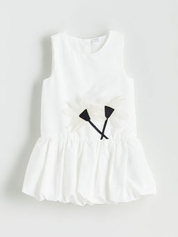 ?i?ek Aplikeli K?z ?ocuk Balon Elbise