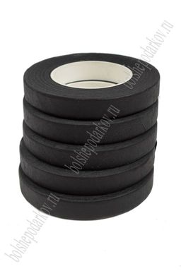 Лента флористическая 1,2 см, черный, SF-1568 (12 шт) №310