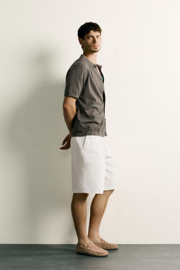 CAMISA PUNTO RELAXED FIT / Verde gris - Zara фото 4